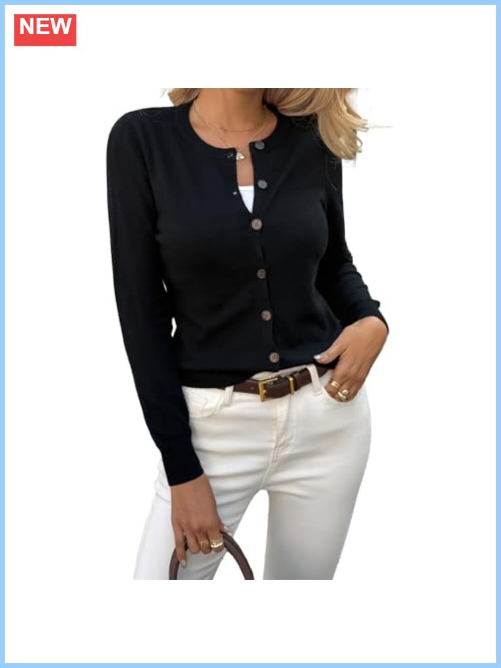 Womens Slim Fit Cardigan Sweater Lightweight Button Down